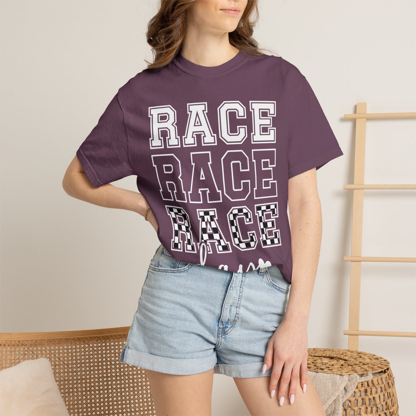 Race Day T-shirt | Racing Graphic, Checkered Lettering