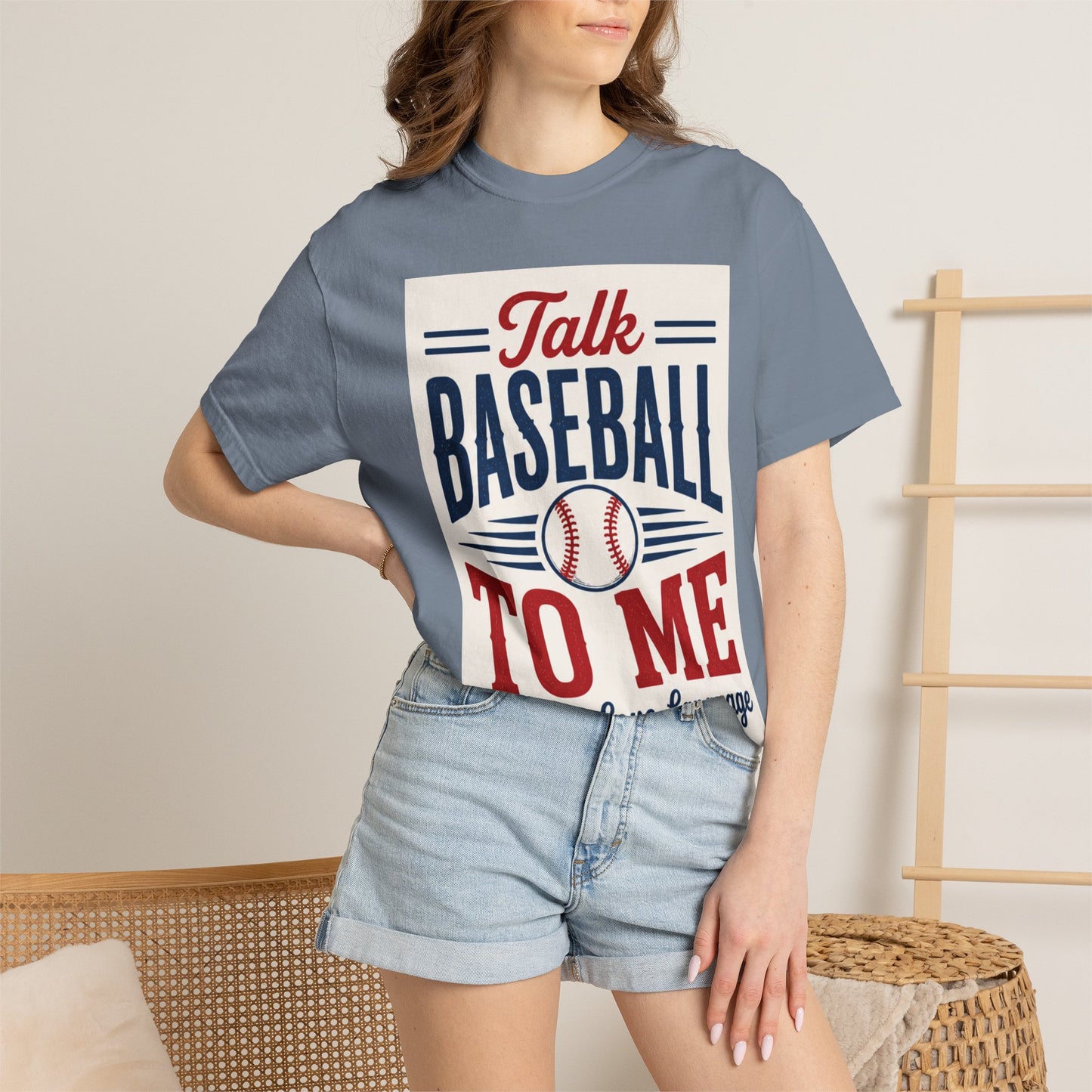 Talk Baseball To Me T-Shirt | Vintage Baseball Script Tee
