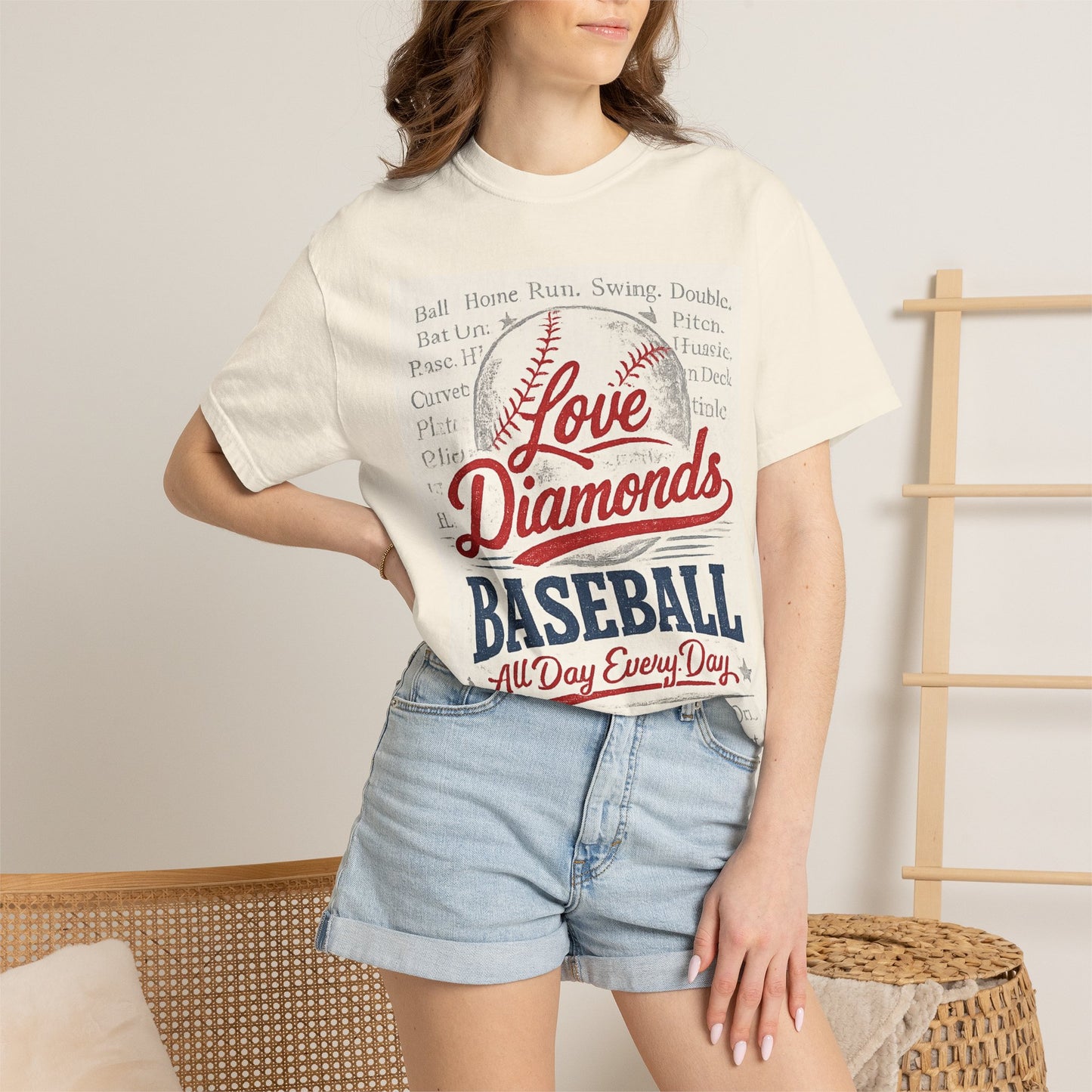 Love Diamonds Baseball T-Shirt | Vintage Baseball Graphic Tee