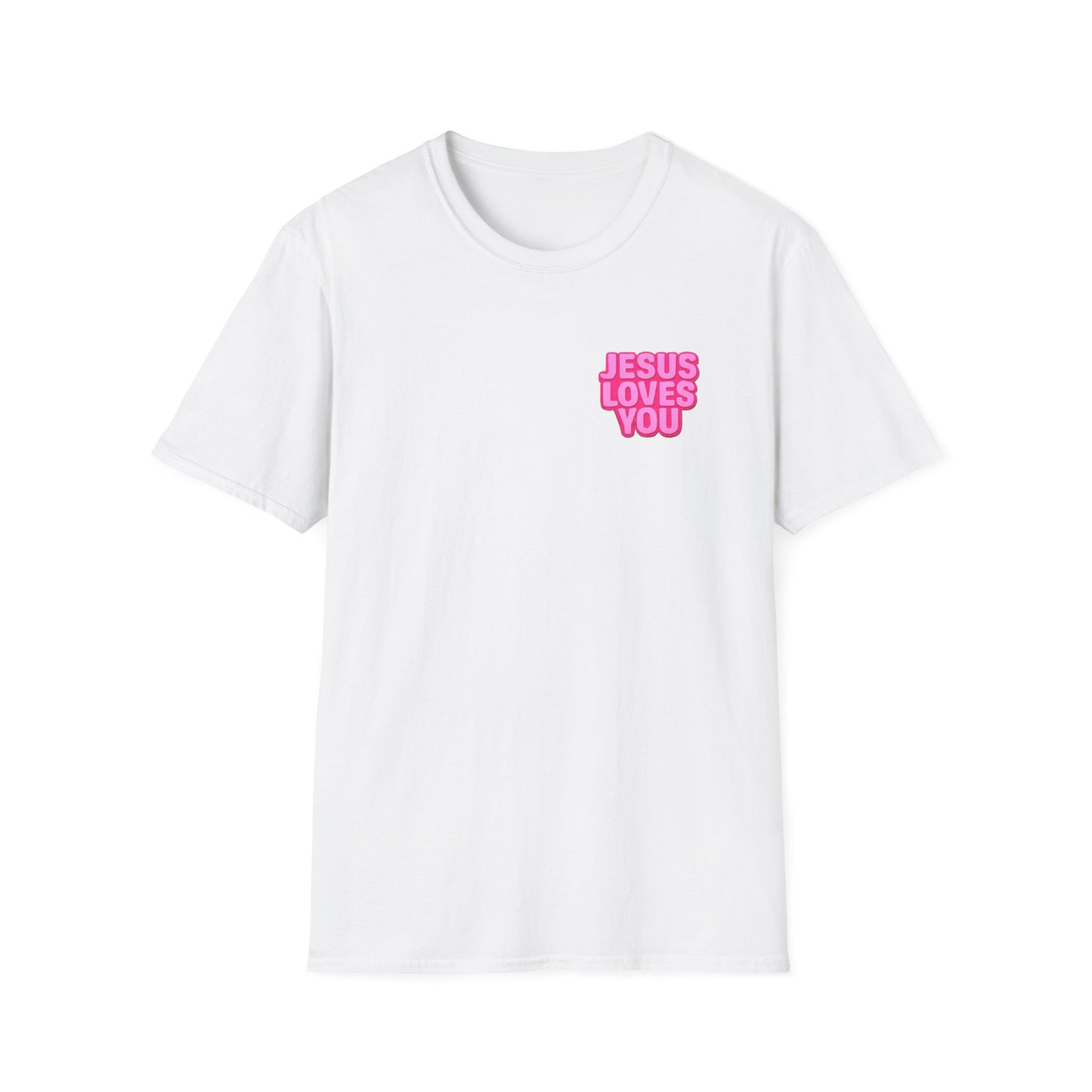 Jesus Loves You T-Shirt | Pink Bubble Letter Christian Tee