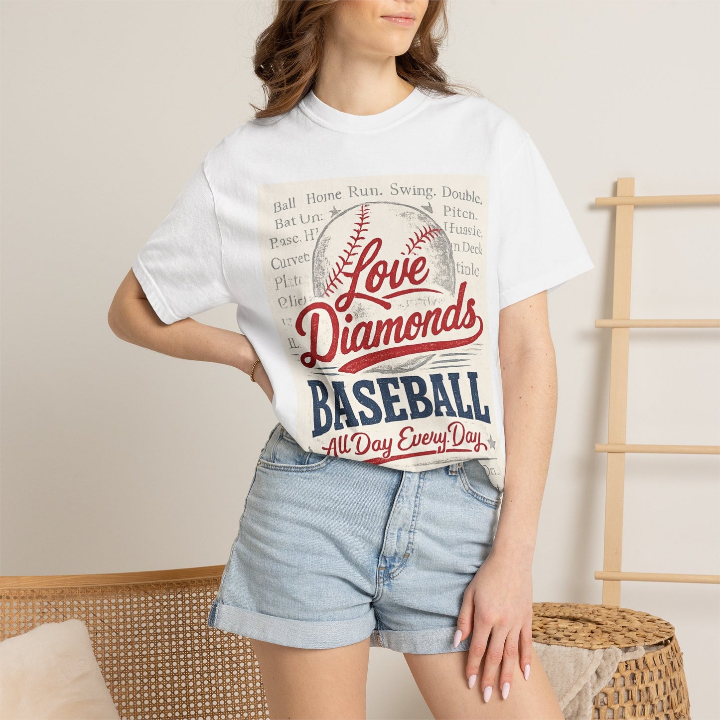 Love Diamonds Baseball T-Shirt | Vintage Baseball Graphic Tee