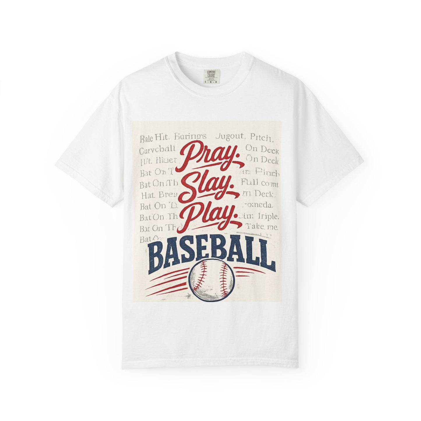 Pray Slay Play Baseball T-shirt | Vintage Baseball Graphic