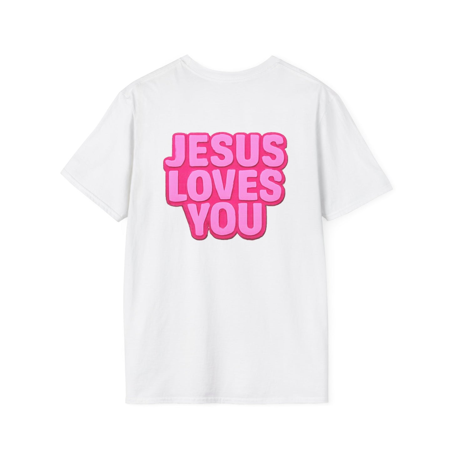 Jesus Loves You T-Shirt | Pink Bubble Letter Christian Tee