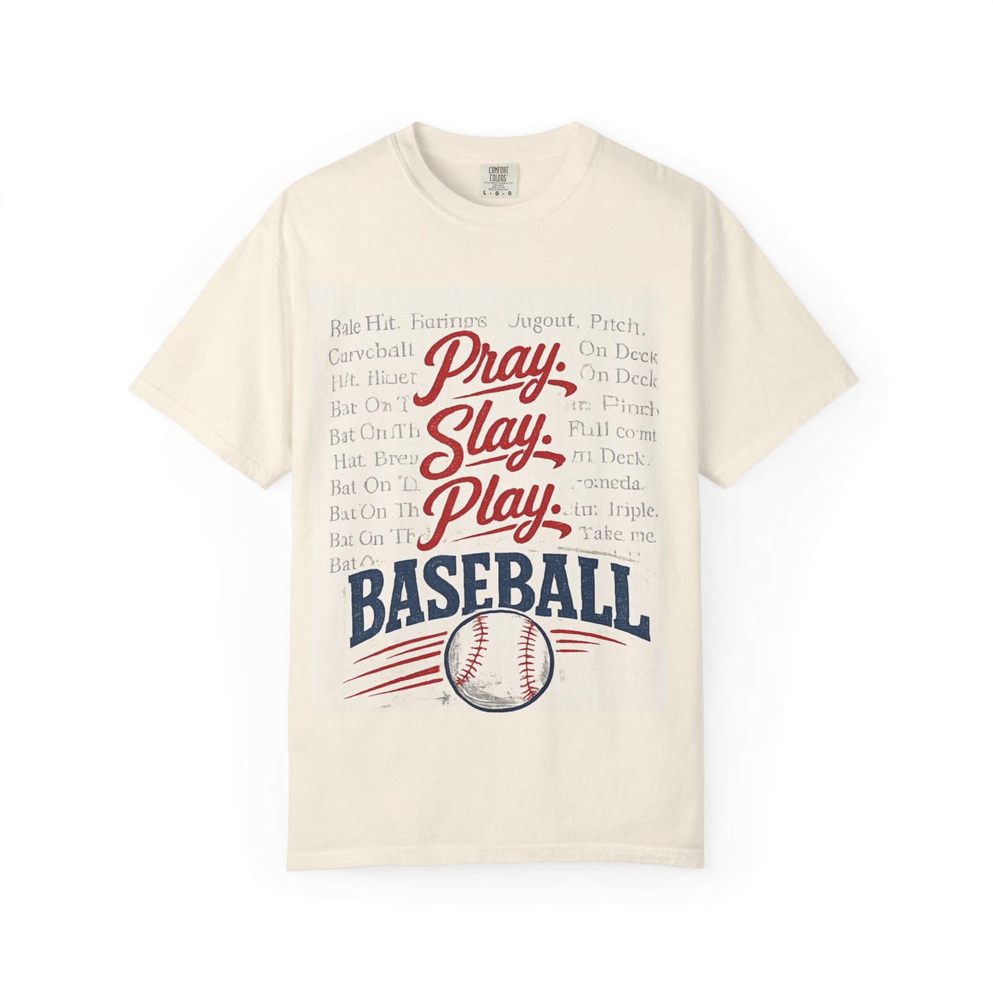 Pray Slay Play Baseball T-shirt | Vintage Baseball Graphic