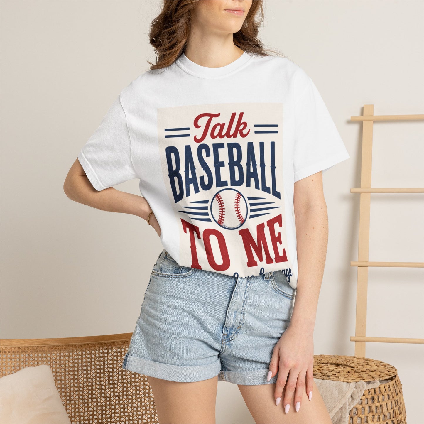 Talk Baseball To Me T-Shirt | Vintage Baseball Script Tee