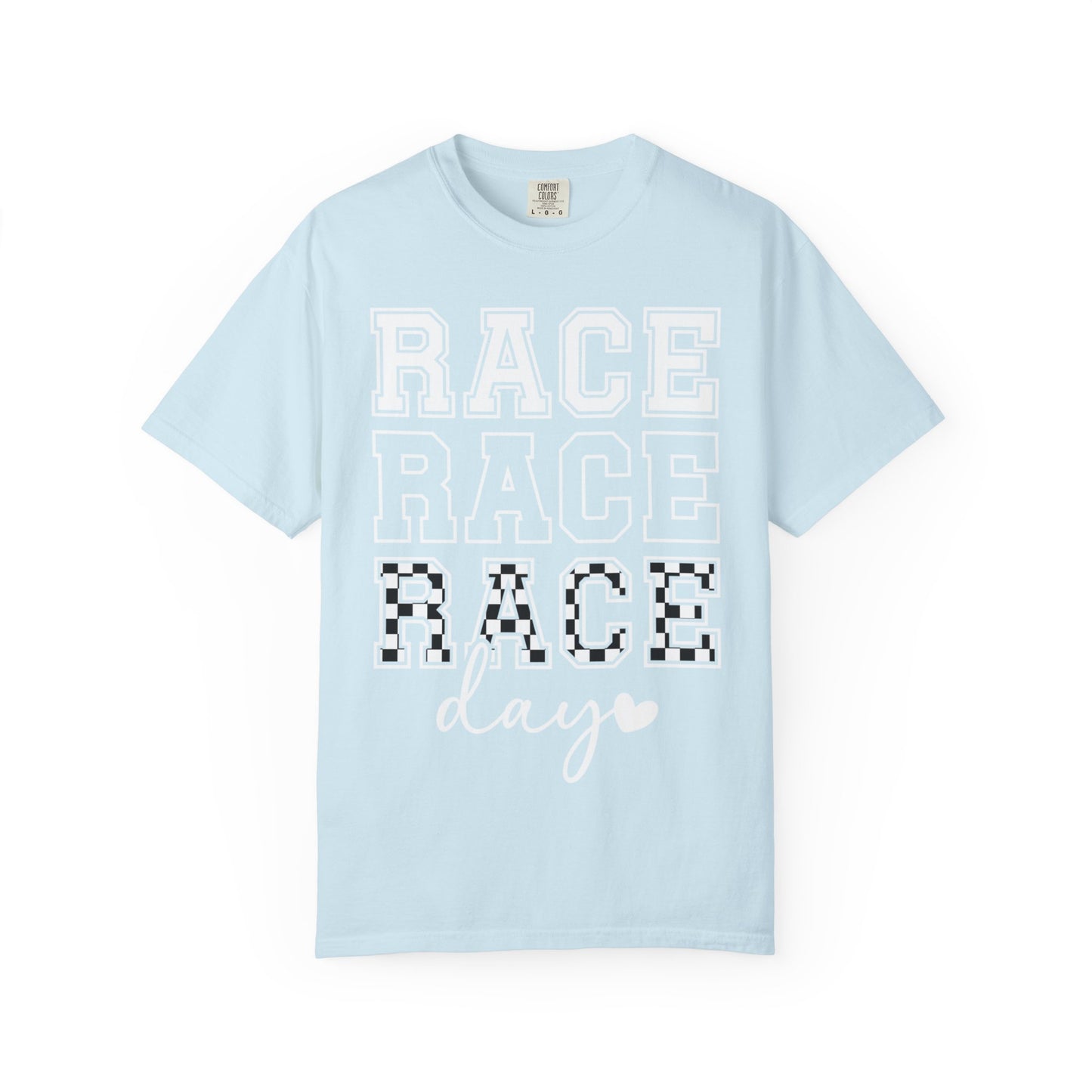 Race Day T-shirt | Racing Graphic, Checkered Lettering