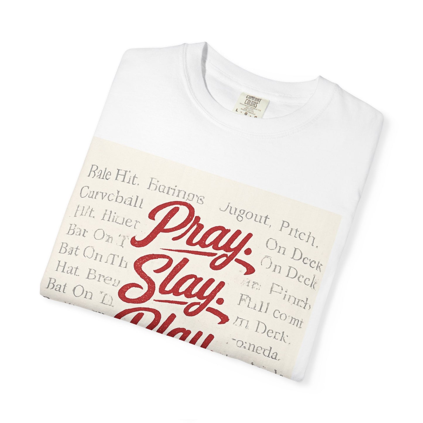 Pray Slay Play Baseball T-shirt | Vintage Baseball Graphic