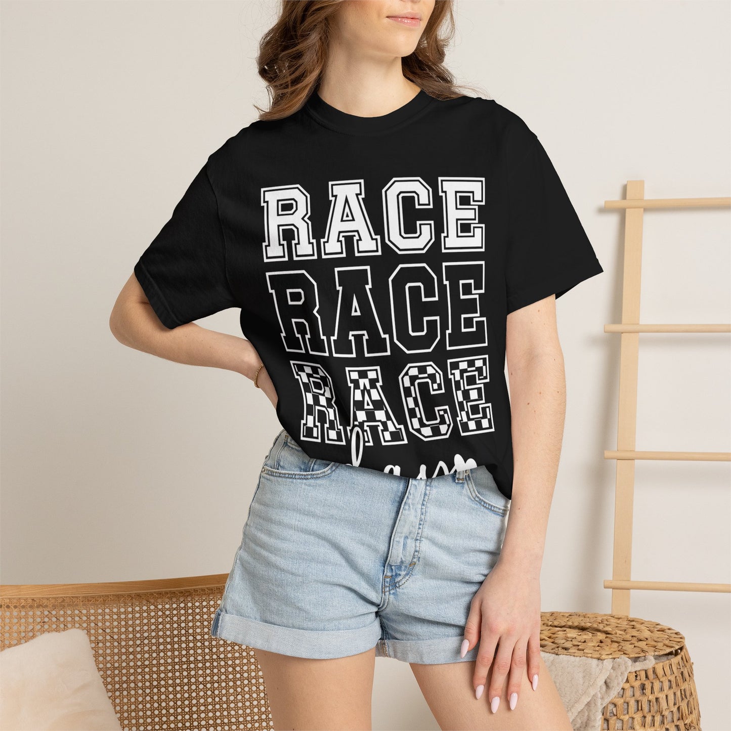 Race Day T-shirt | Racing Graphic, Checkered Lettering