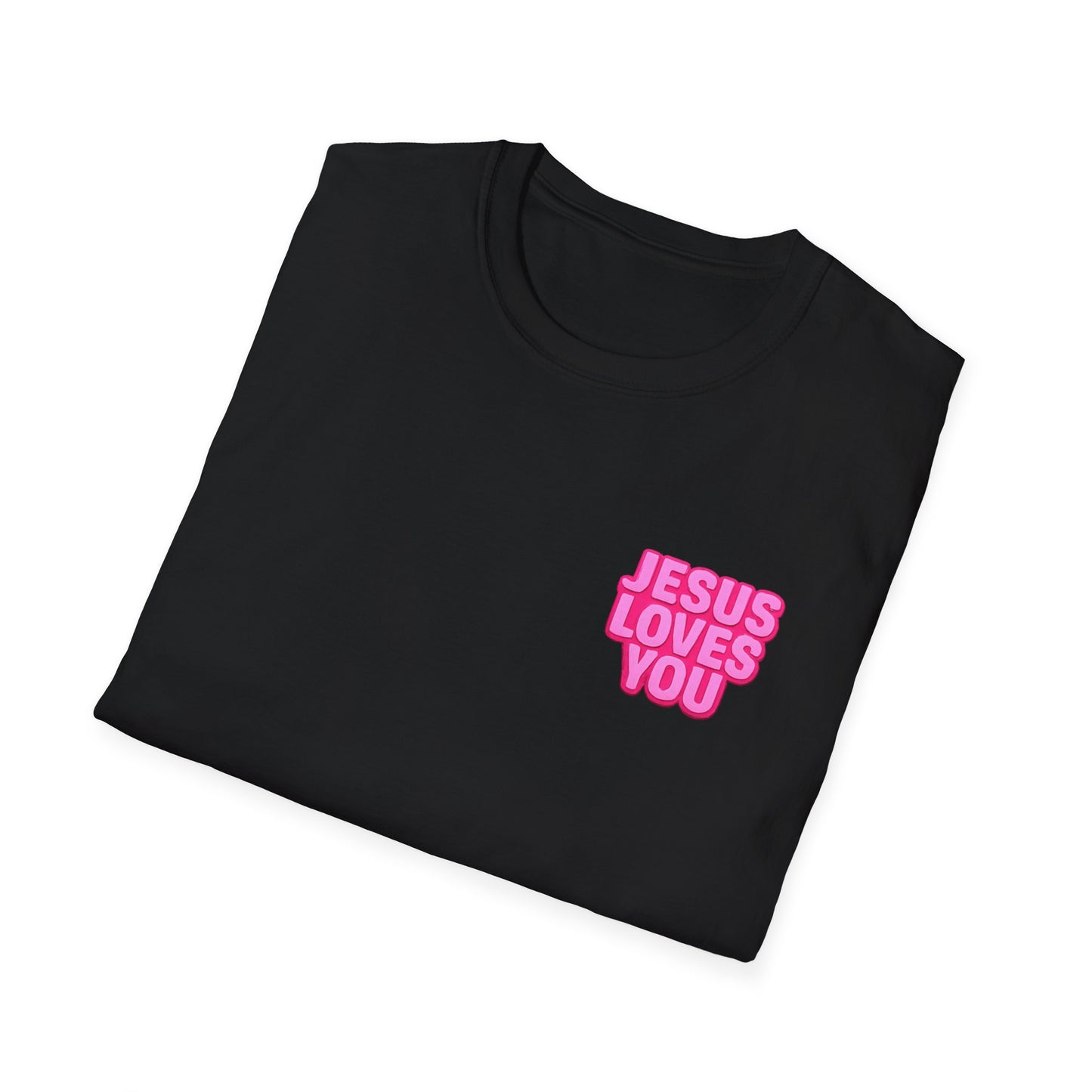 Jesus Loves You T-Shirt | Pink Bubble Letter Christian Tee
