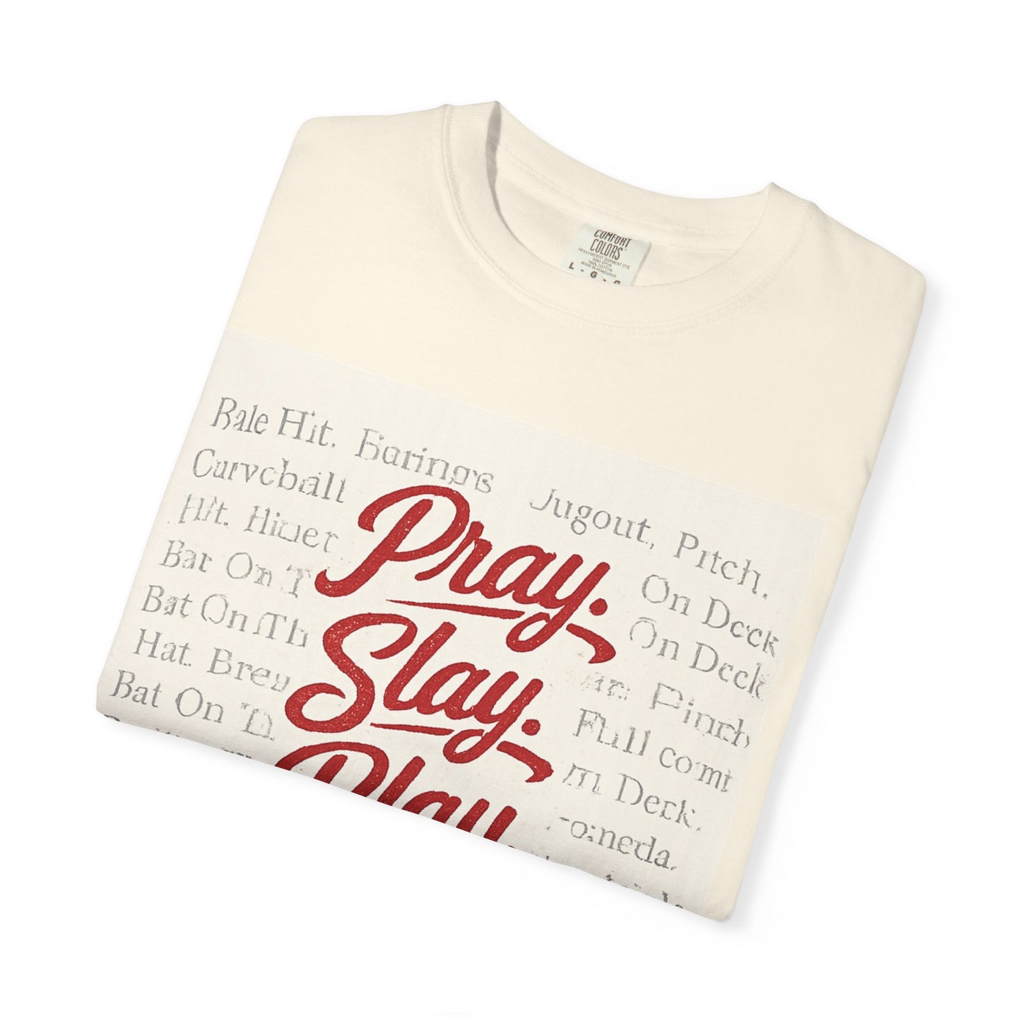 Pray Slay Play Baseball T-shirt | Vintage Baseball Graphic
