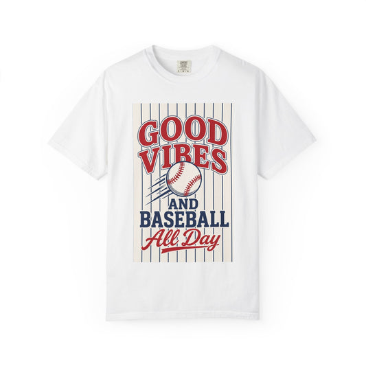 Good Vibes and Baseball All Day T-shirt | Baseball Graphic Tee