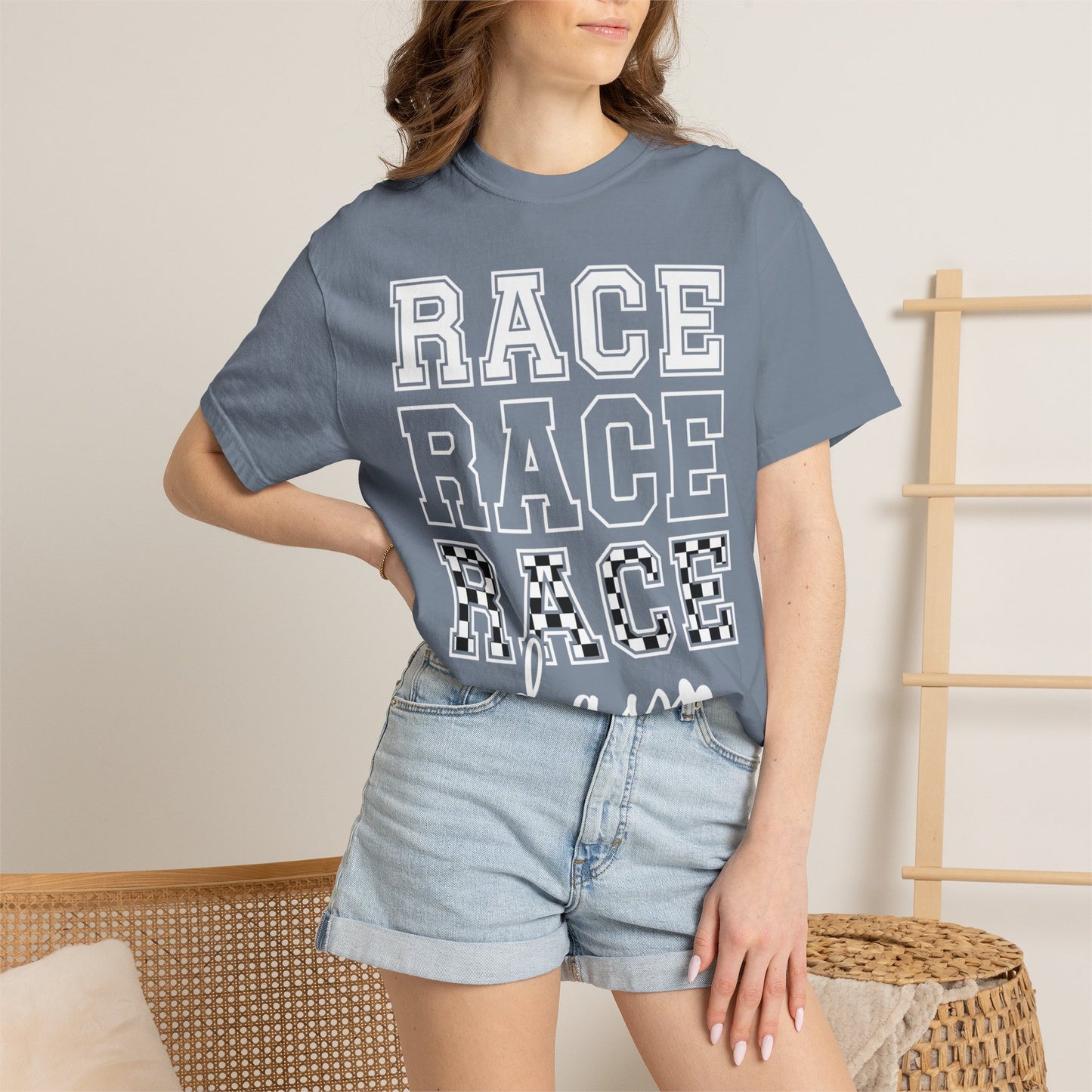 Race Day T-shirt | Racing Graphic, Checkered Lettering