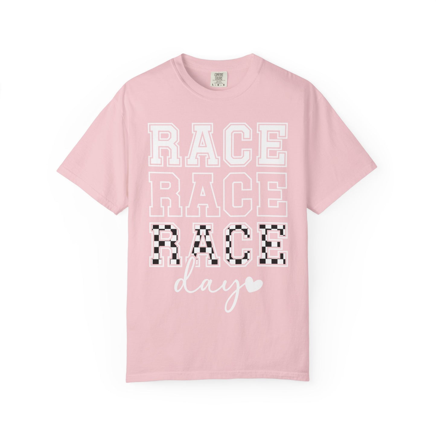Race Day T-shirt | Racing Graphic, Checkered Lettering