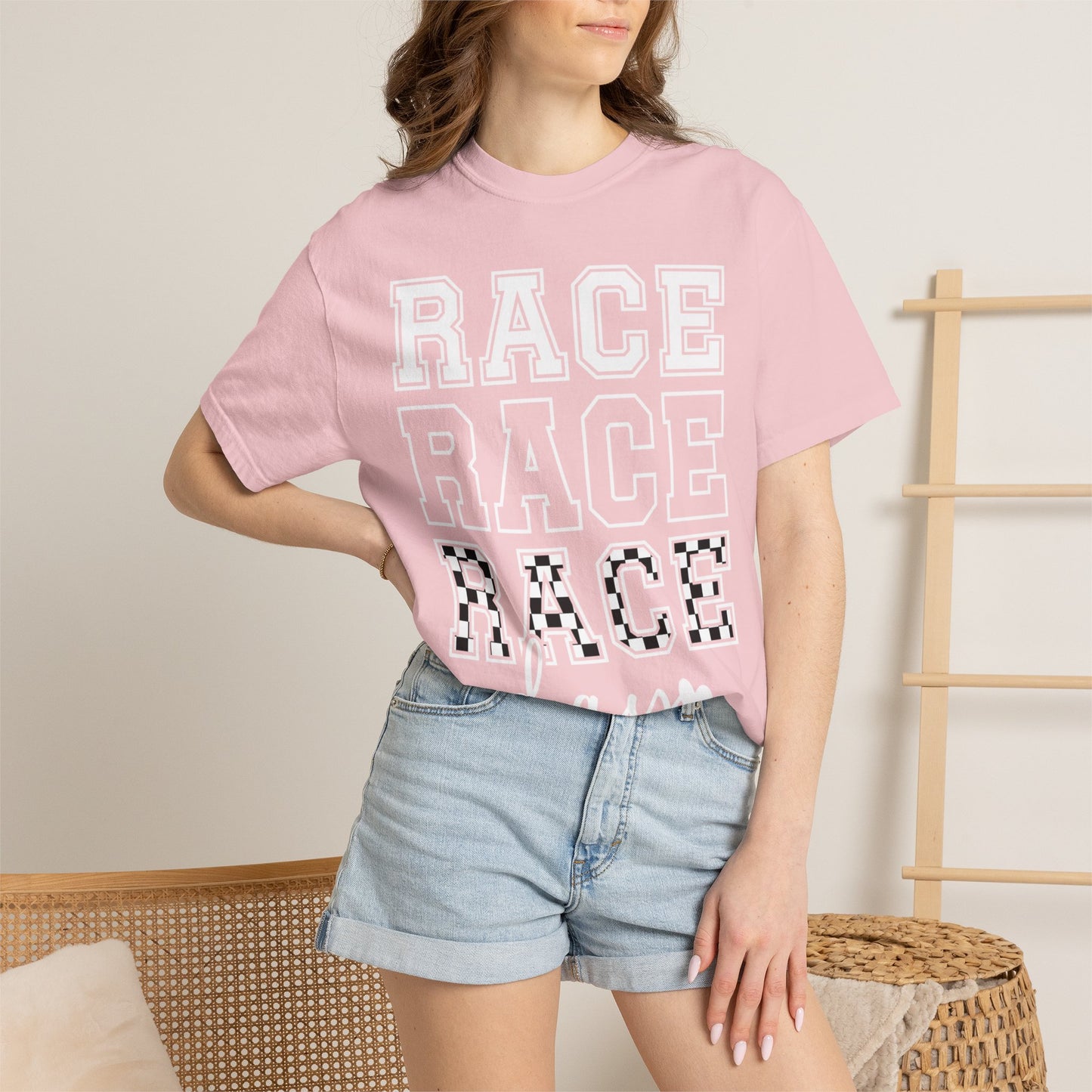 Race Day T-shirt | Racing Graphic, Checkered Lettering