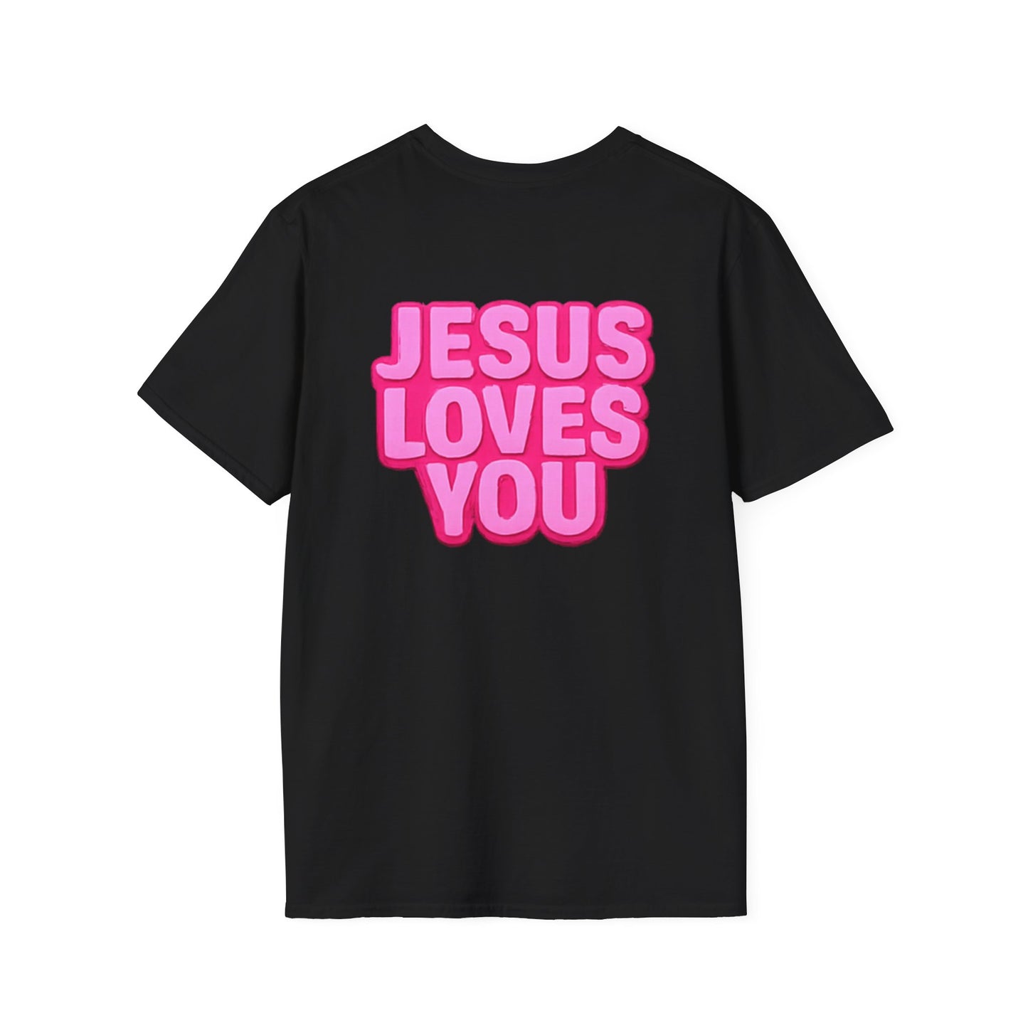 Jesus Loves You T-Shirt | Pink Bubble Letter Christian Tee