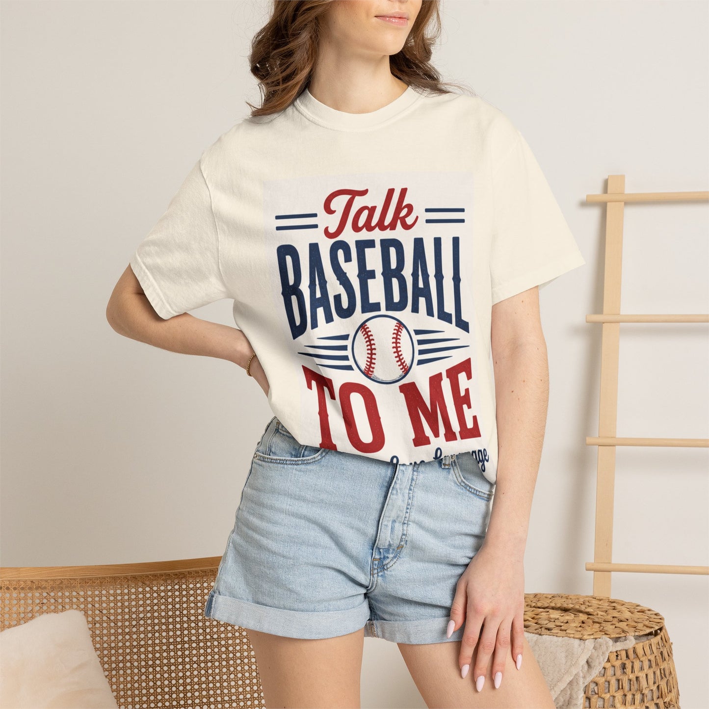 Talk Baseball To Me T-Shirt | Vintage Baseball Script Tee
